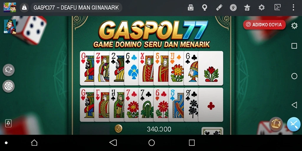 Tampilan seru gameplay Domino di GASPOL77.