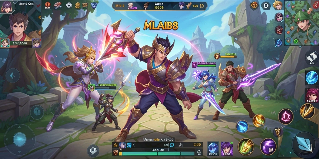 Menampilkan aksi seru dalam permainan Arcade MLBB8.