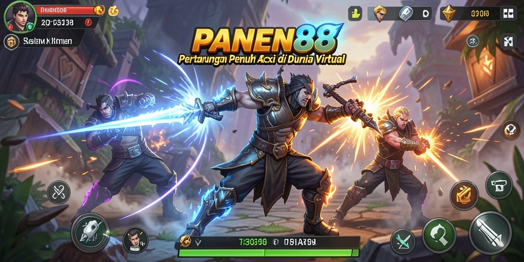 Tampilan gameplay menegangkan dari PANEN88 dengan pertarungan seru.