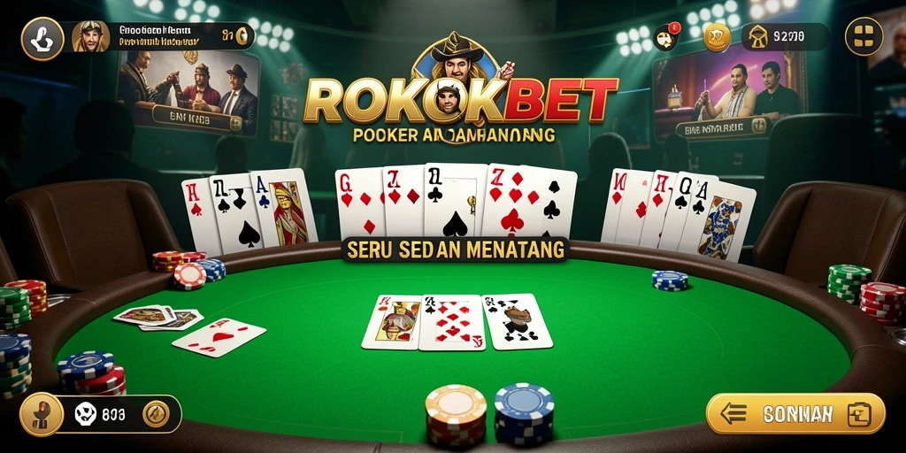 Screenshot utama ROKOKBET menampilkan aksi poker yang mendebarkan.