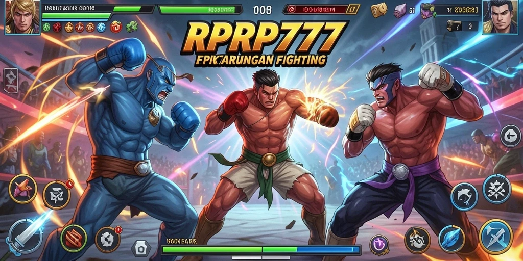 Screenshot gameplay RPRP777 yang menampilkan pertarungan seru antar karakter.