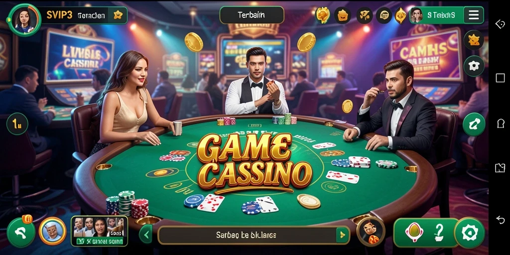 Screenshot gameplay SVIP3 menampilkan suasana Live Casino yang mendebarkan.