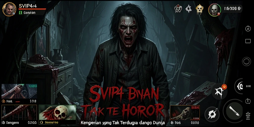 Screenshot menampilkan suasana mencekam dalam permainan horror.